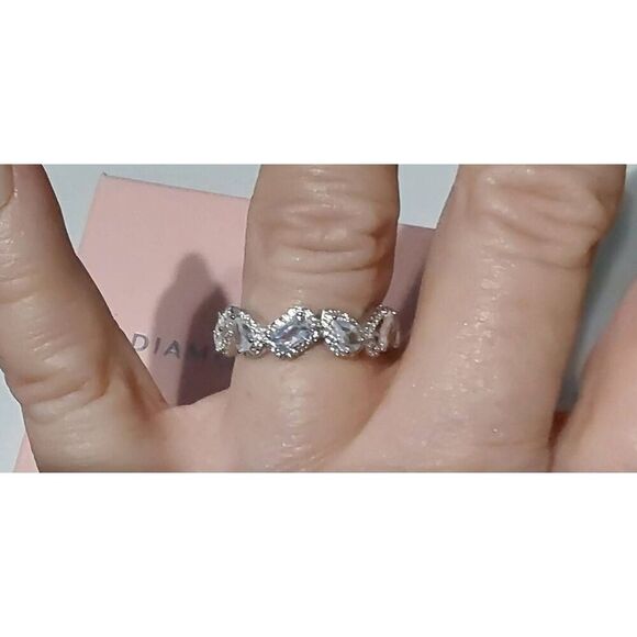 New~Diamonique Fancy Cut Multi Shape Bridal/Anniversary Ring Sz 8 - Picture 3 of 5